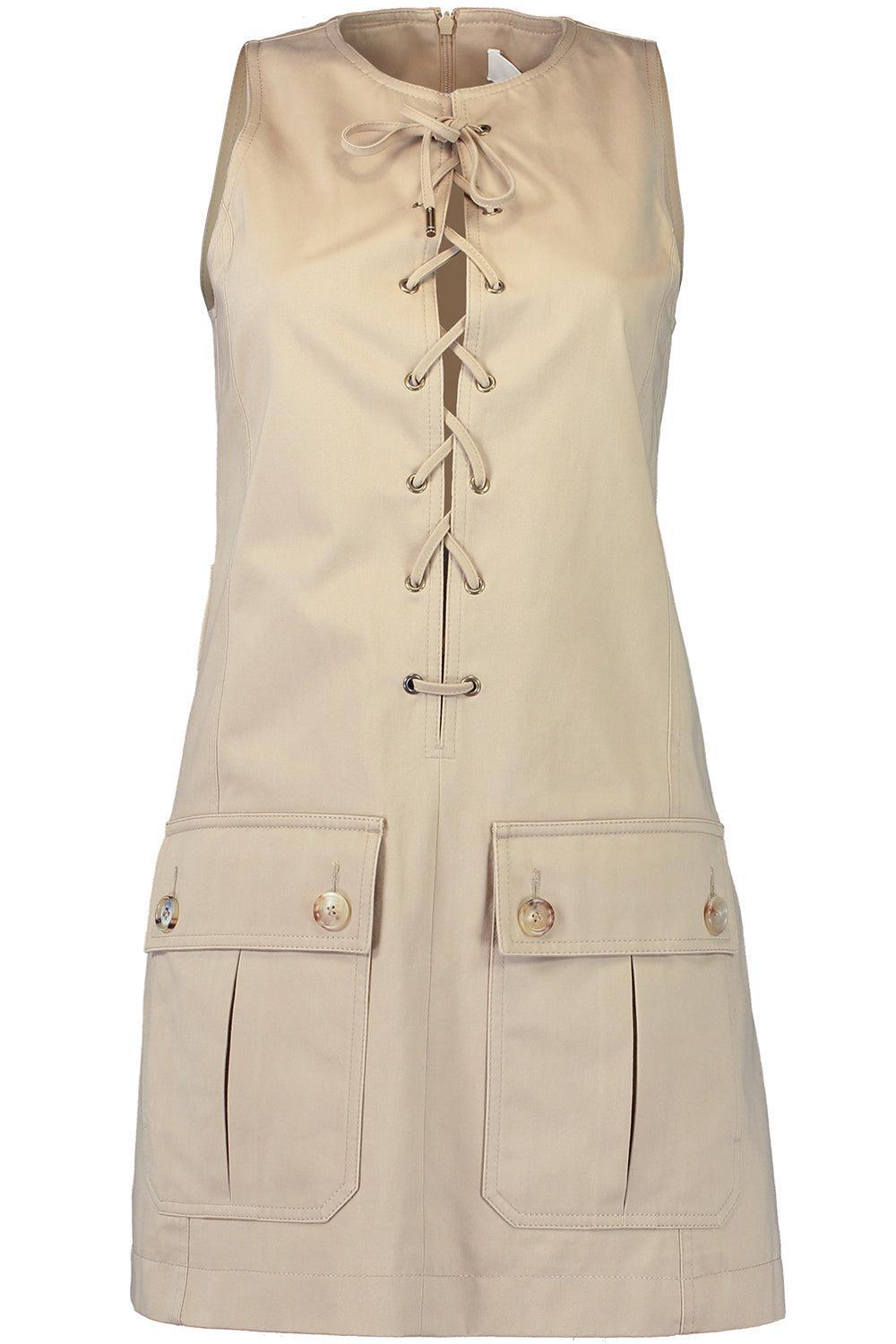 Lace-Up Pinafore Dress