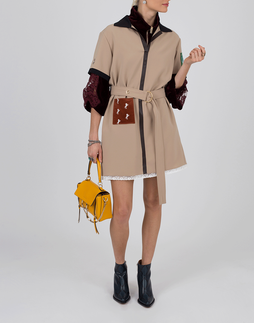 CHLOÉ-Polo Crepe Dress-COFFEE