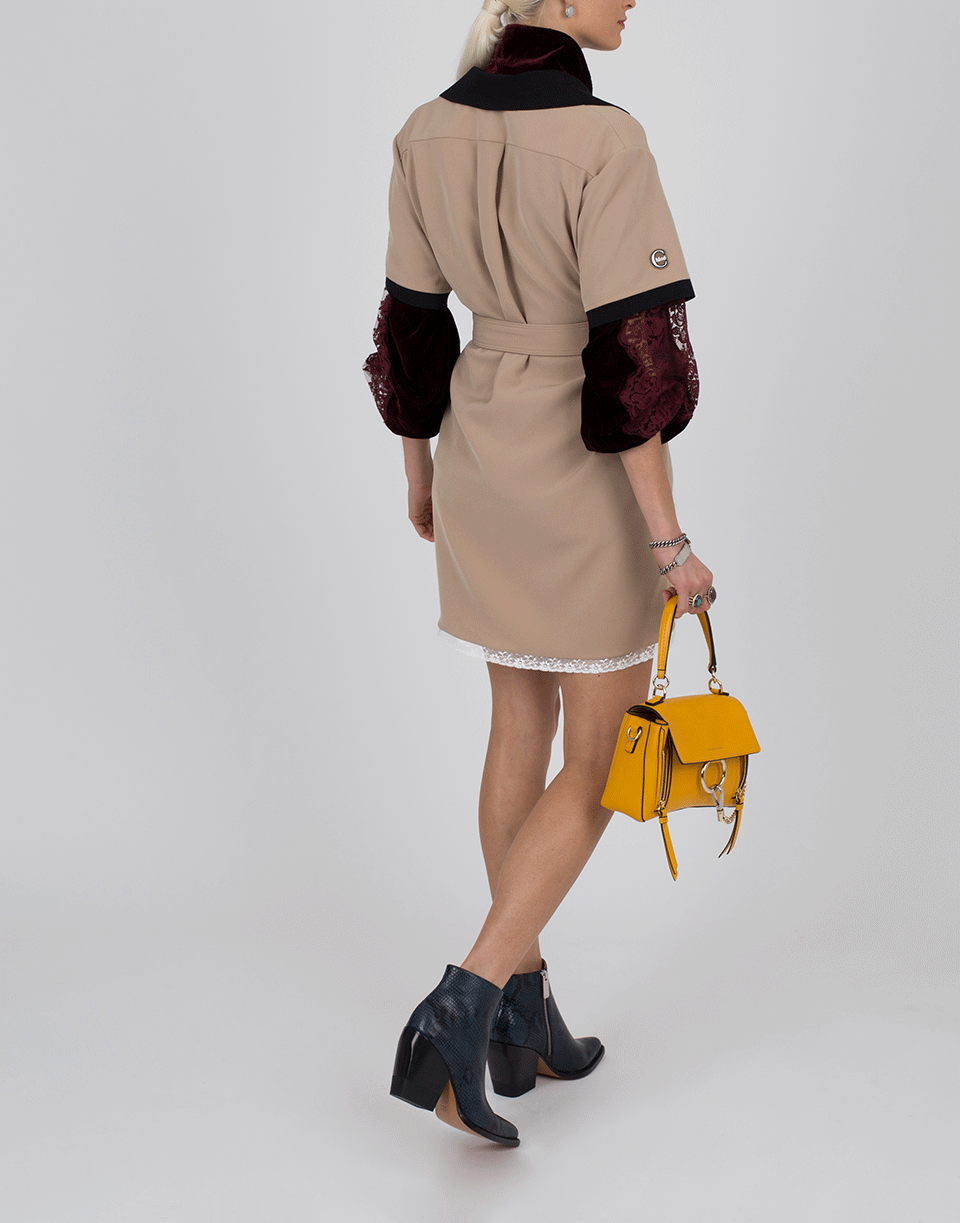 CHLOÉ-Polo Crepe Dress-COFFEE