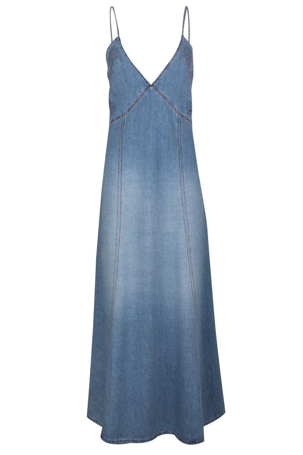 CHLOÉ-Long Flare Denim Dress-