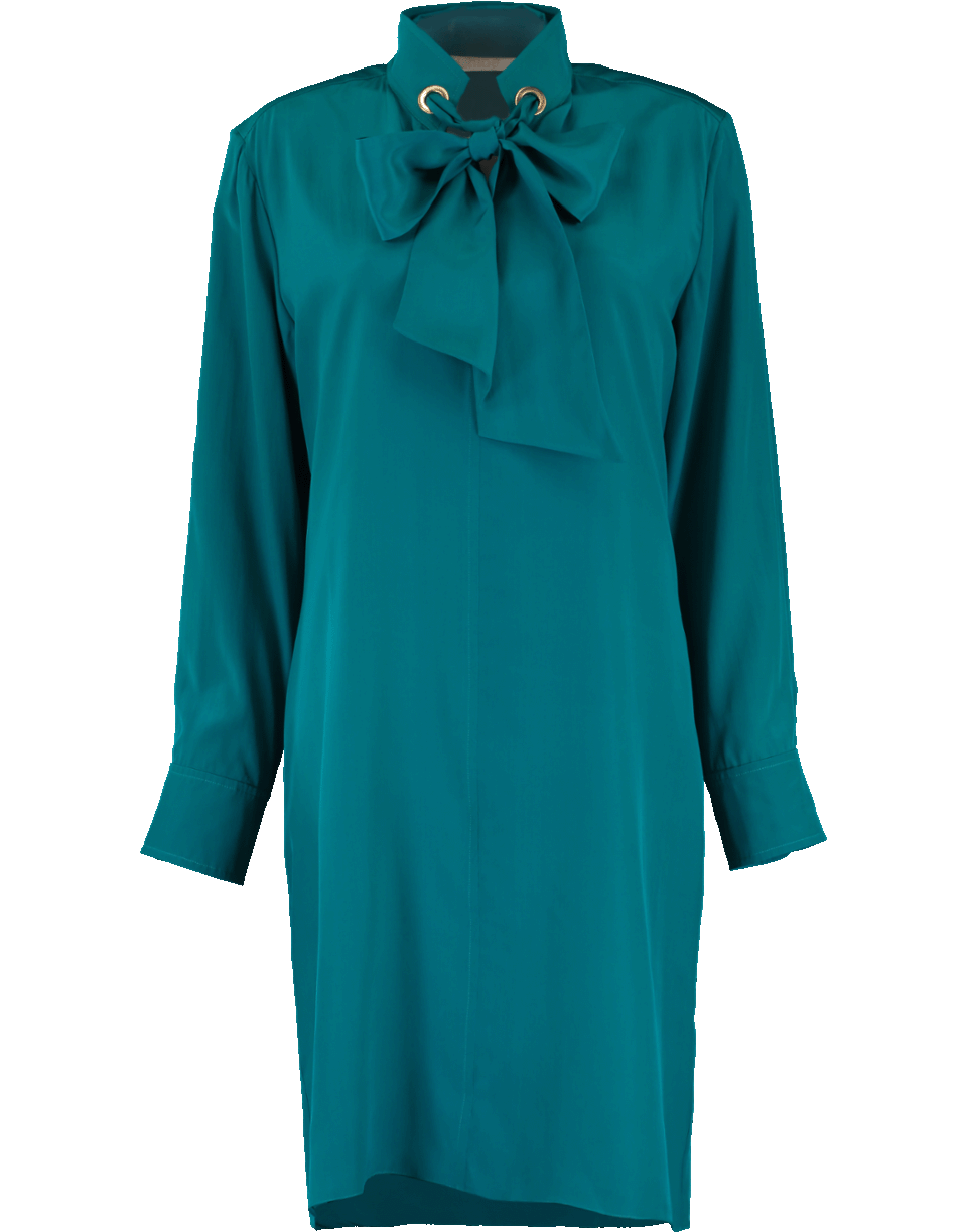 CHLOÉ-Neck Tie Silk Dress-