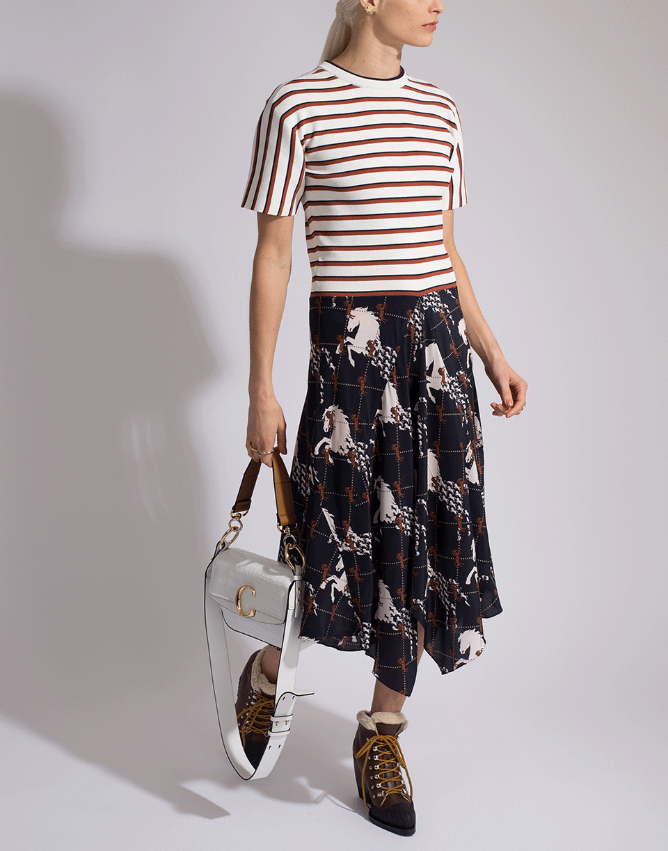 CHLOÉ-Knit Striped Top Dress-