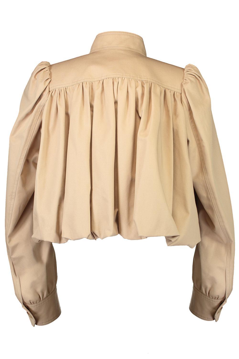 Gathered Boule Jacket-BROWN-34-CLOTHINGJACKETCASUAL-CHLOÉ