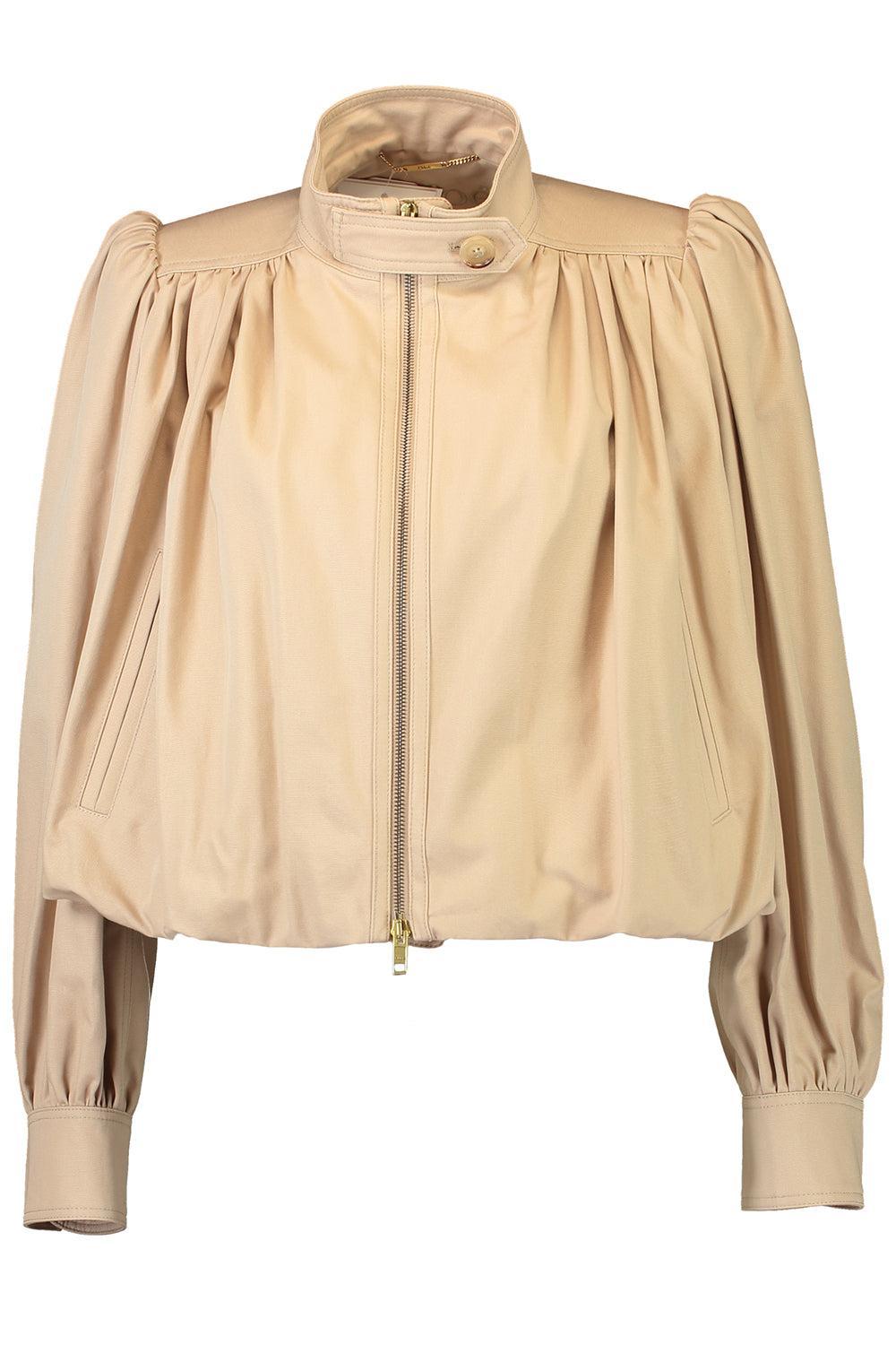 Gathered Boule Jacket-BROWN-34-CLOTHINGJACKETCASUAL-CHLOÉ