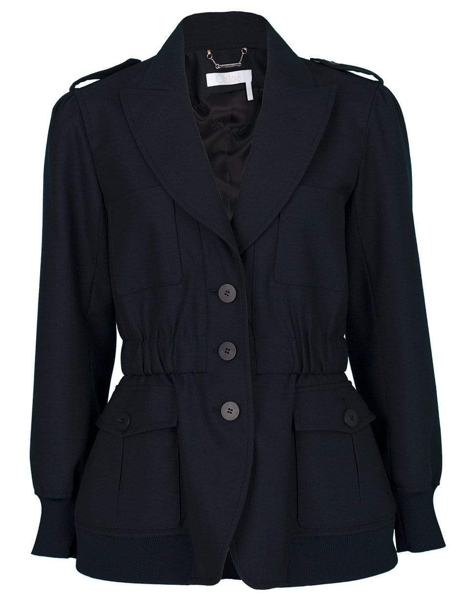 CHLOÉ-Long Sleeve Cargo Jacket-ABYSSBLU