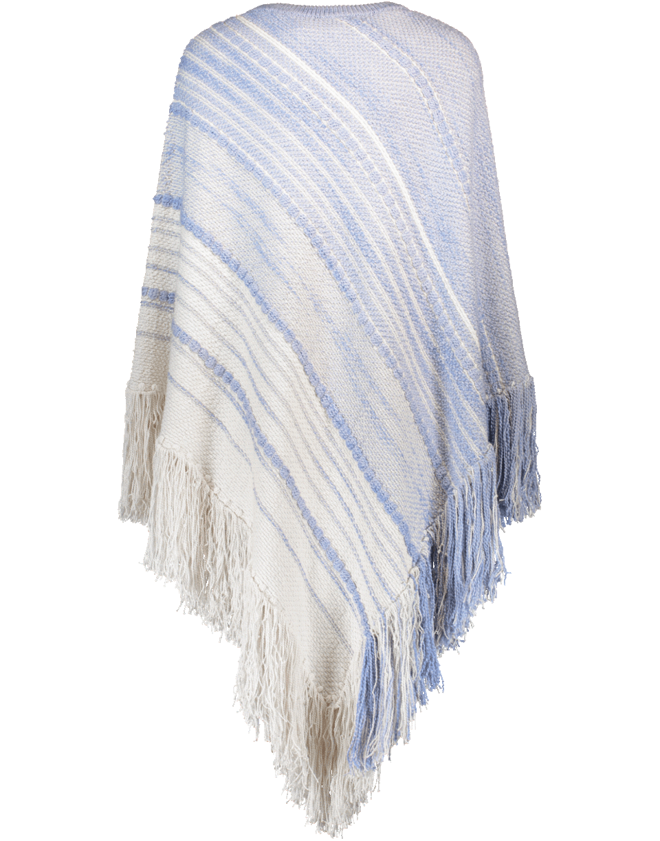 CHLOÉ-Fringed Degrade Poncho-BLUE