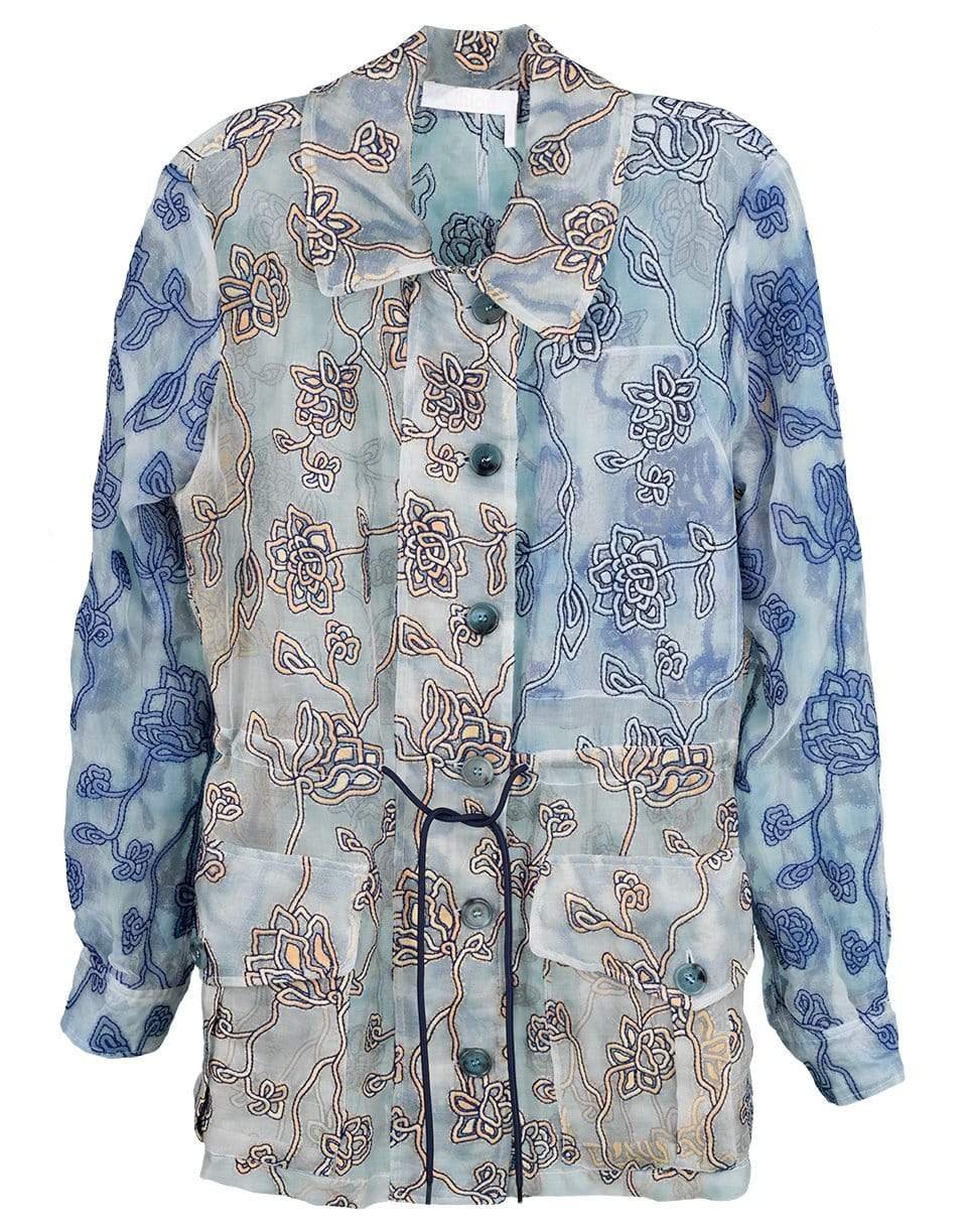 CHLOÉ-Organza Embroidered Jacket-GRYBLU