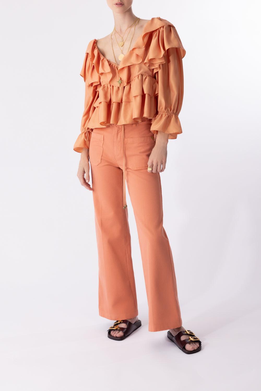 Cropped Bootcut Pants-SHLLCORL-34-CLOTHINGPANTCASUAL-CHLOÉ