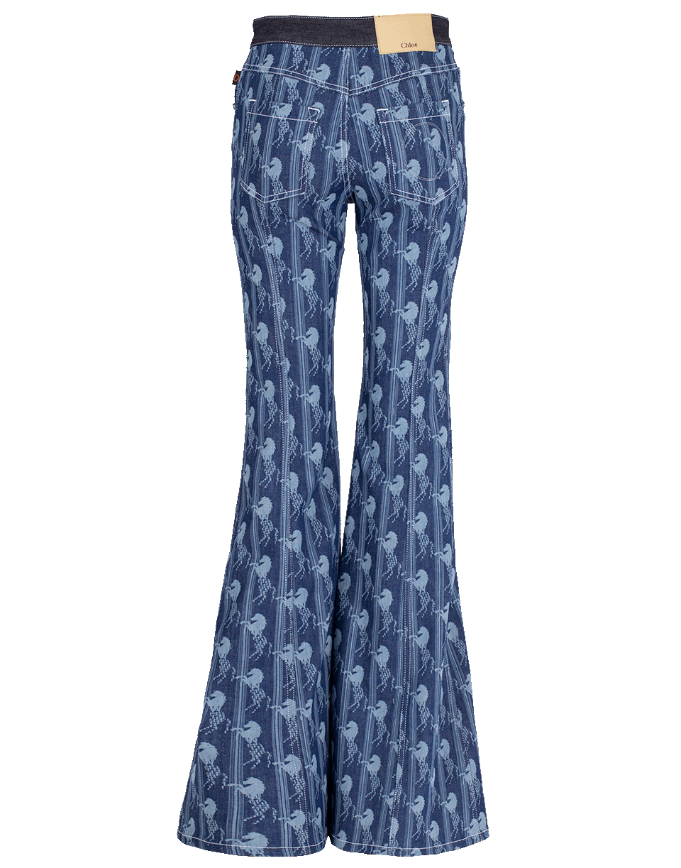 CHLOÉ-Horse Print Flare Stretch Jean-