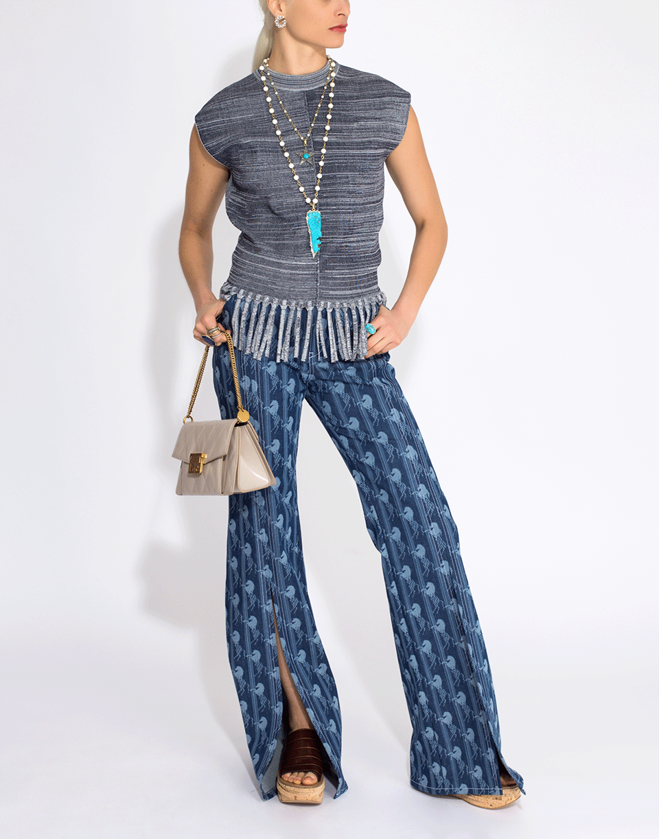 CHLOÉ-Horse Print Flare Stretch Jean-