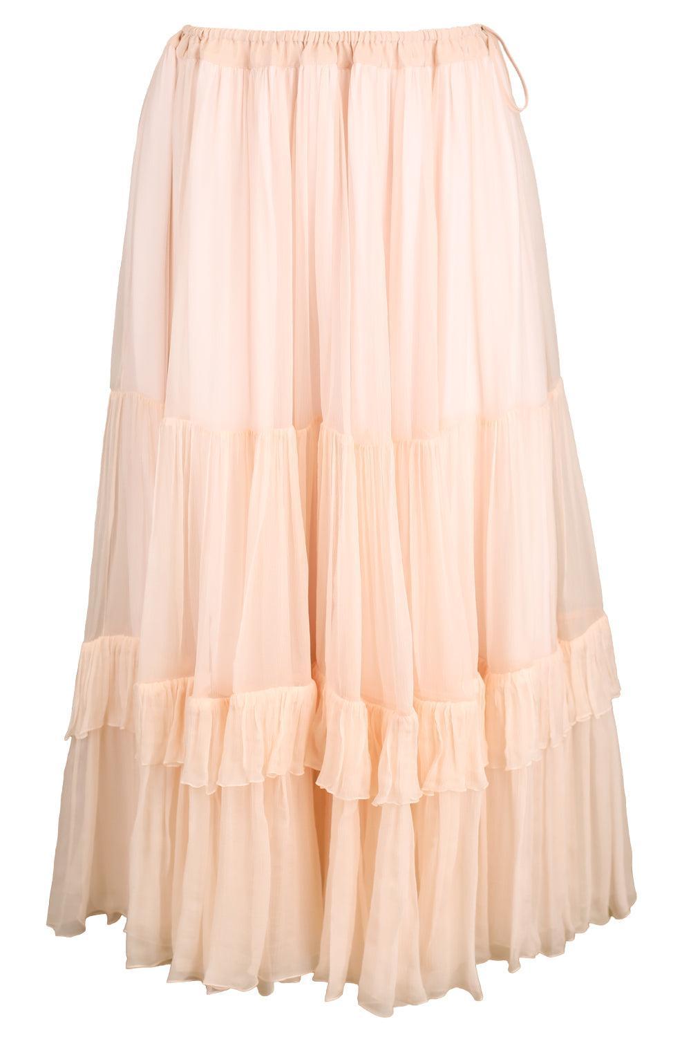 Ruffle Long Skirt-PINK-34-CLOTHINGSKIRTMIDI-CHLOÉ