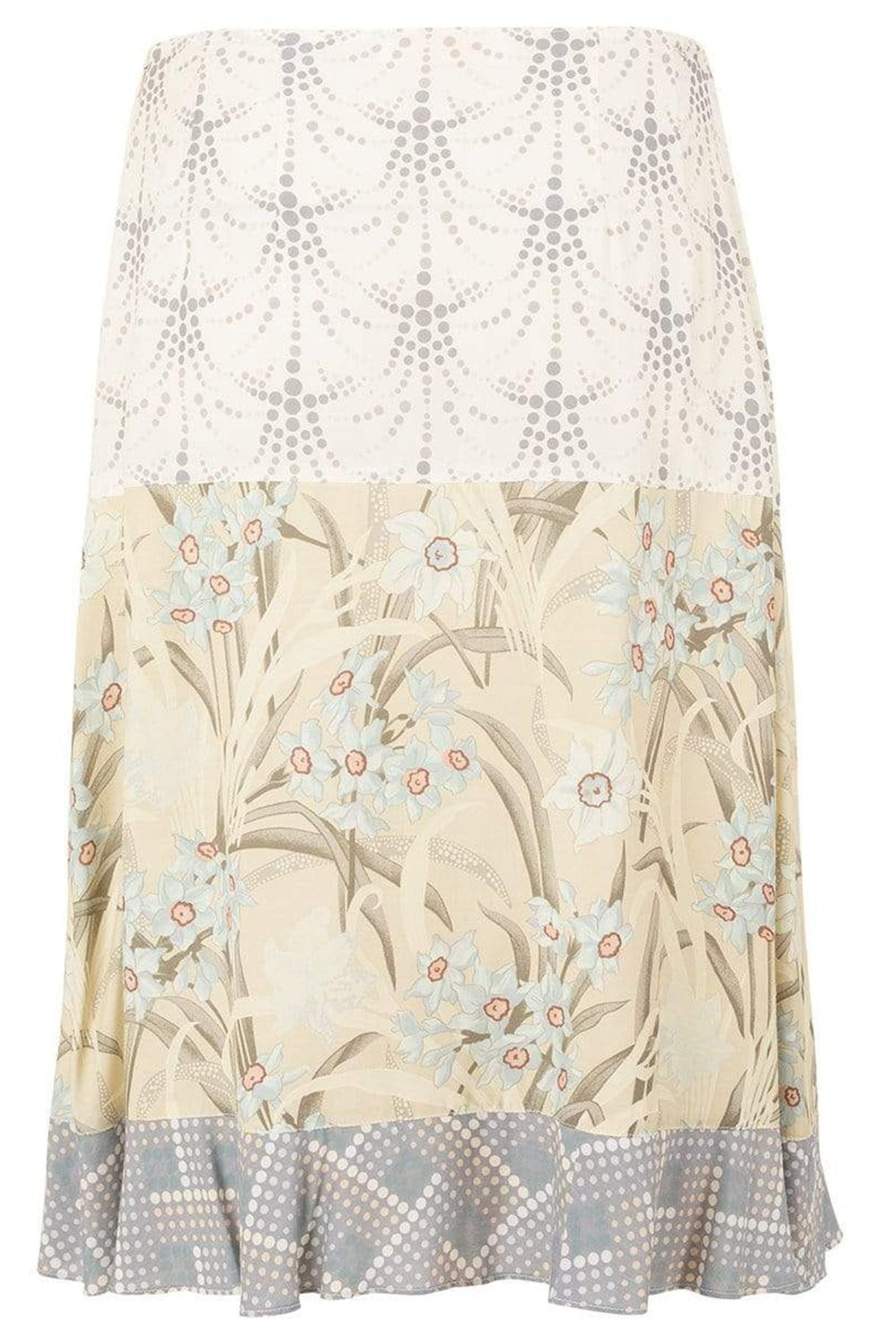 CHLOÉ-Floral Print Knee-Length Skirt-BEIGE