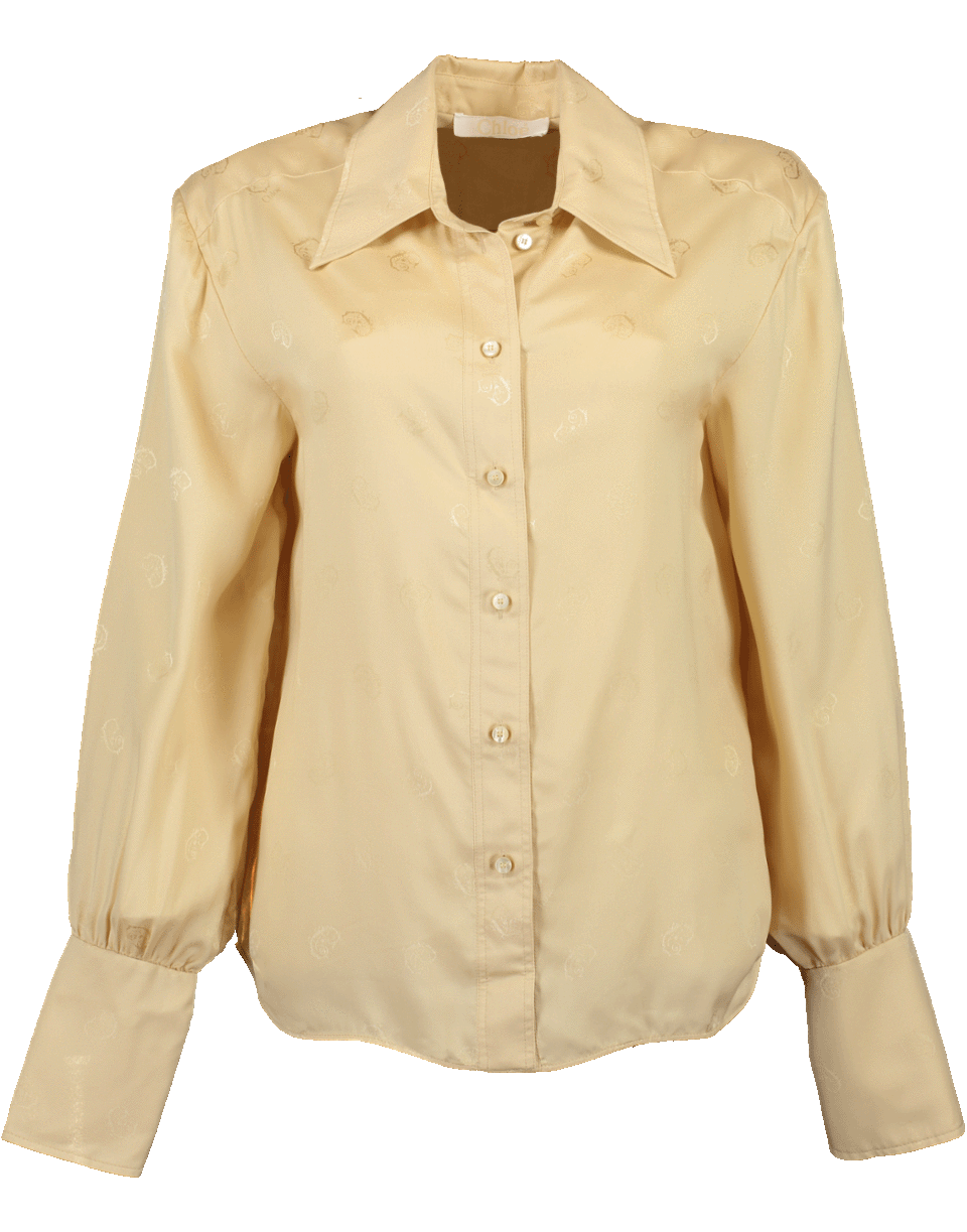 CHLOÉ-Baroque Jacquard Silk Blouse-