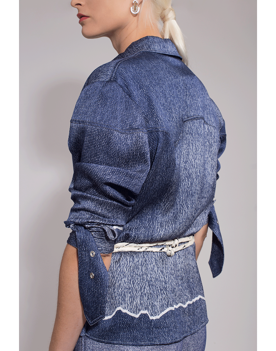 CHLOÉ-Cowboy-Inspired Ombré Silk Seersucker Shirt-