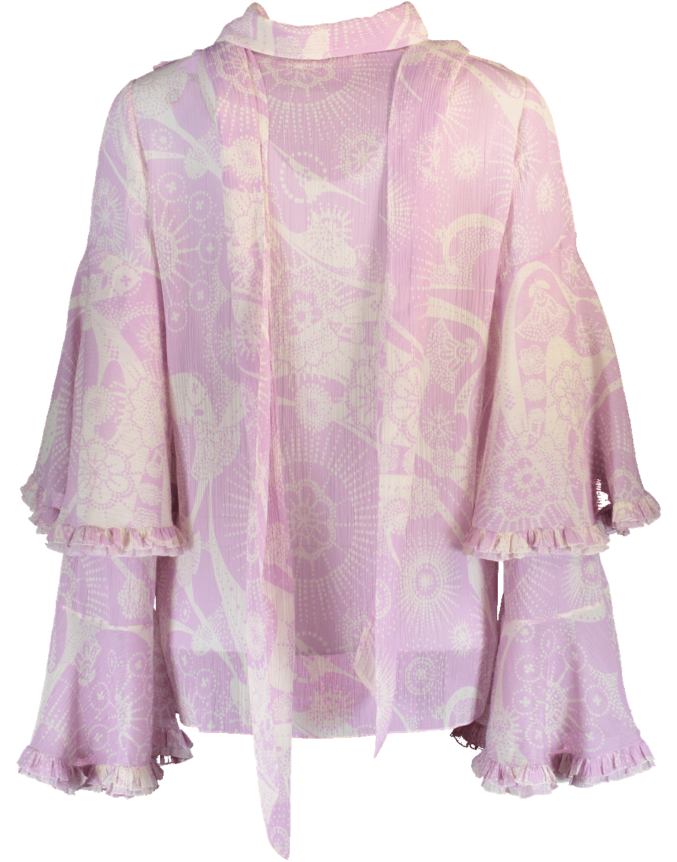 CHLOÉ-Neck Tie Printed Blouse-