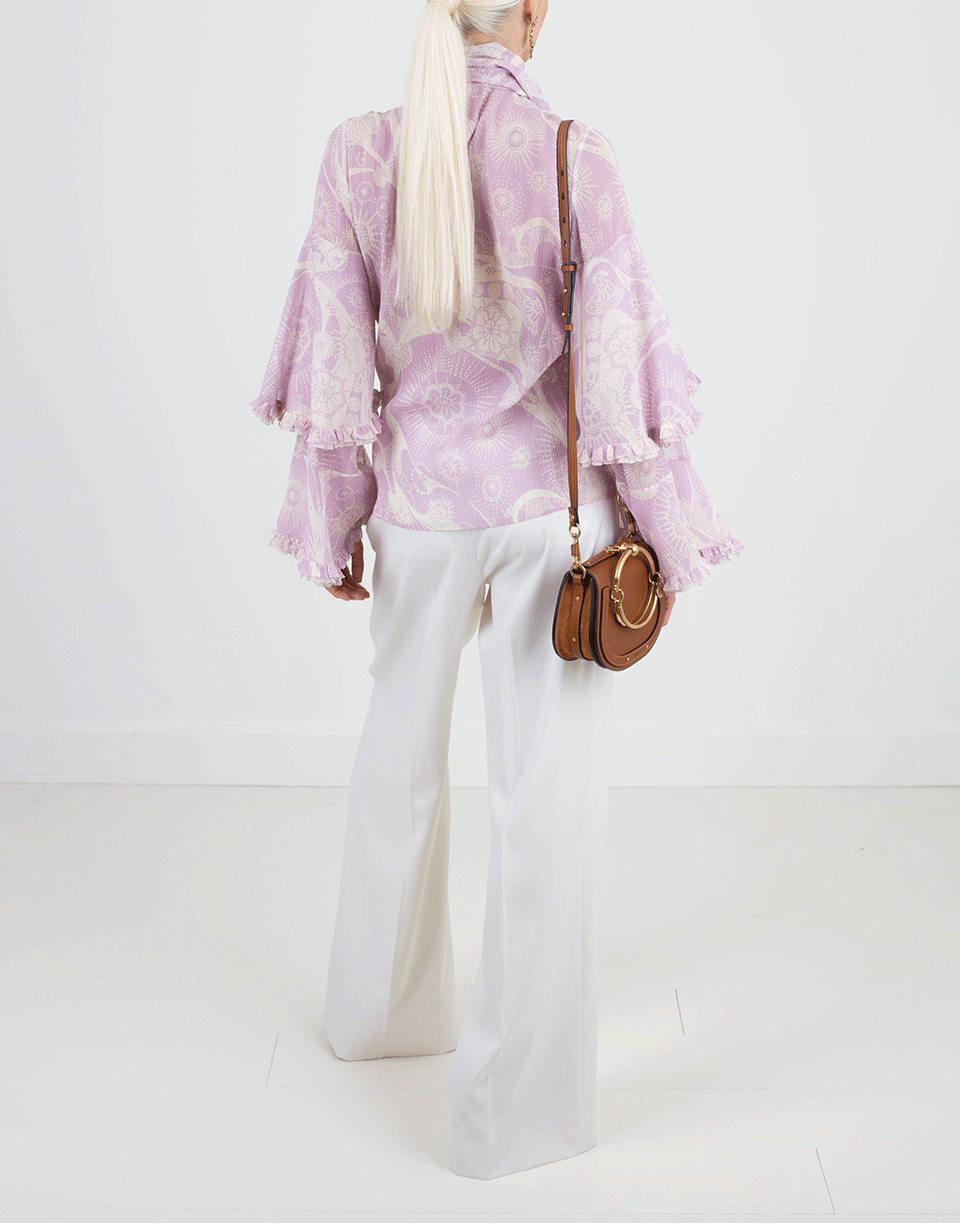 CHLOÉ-Neck Tie Printed Blouse-