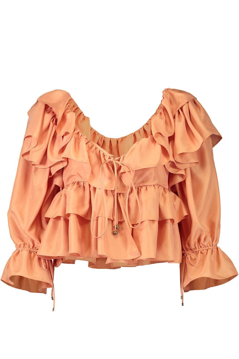 Cropped Ruffle Top-SHLLCORL-34-CLOTHINGTOPBLOUSE-CHLOÉ