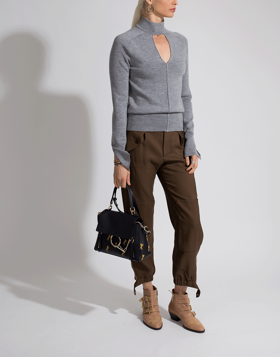 CHLOÉ-Cut Out Turtleneck Top-