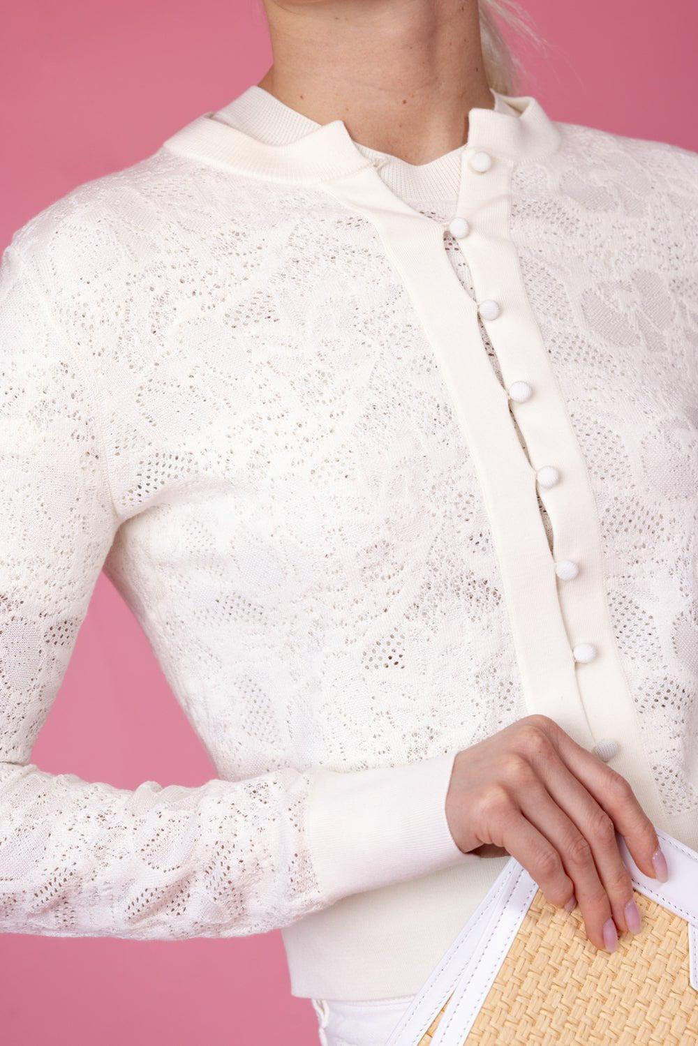 CHLOÉ-Fitted Cardigan - Iconic Milk-