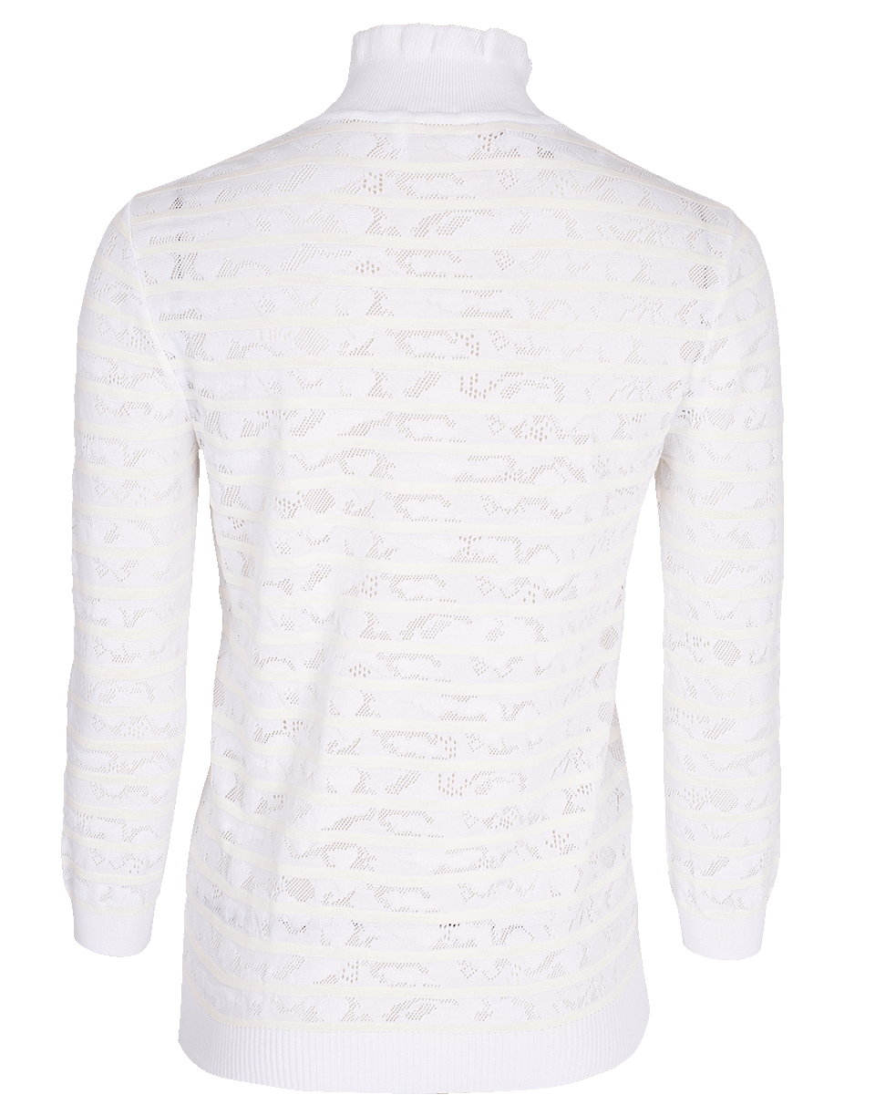 CHLOÉ-Lace Insert Turtleneck Top-