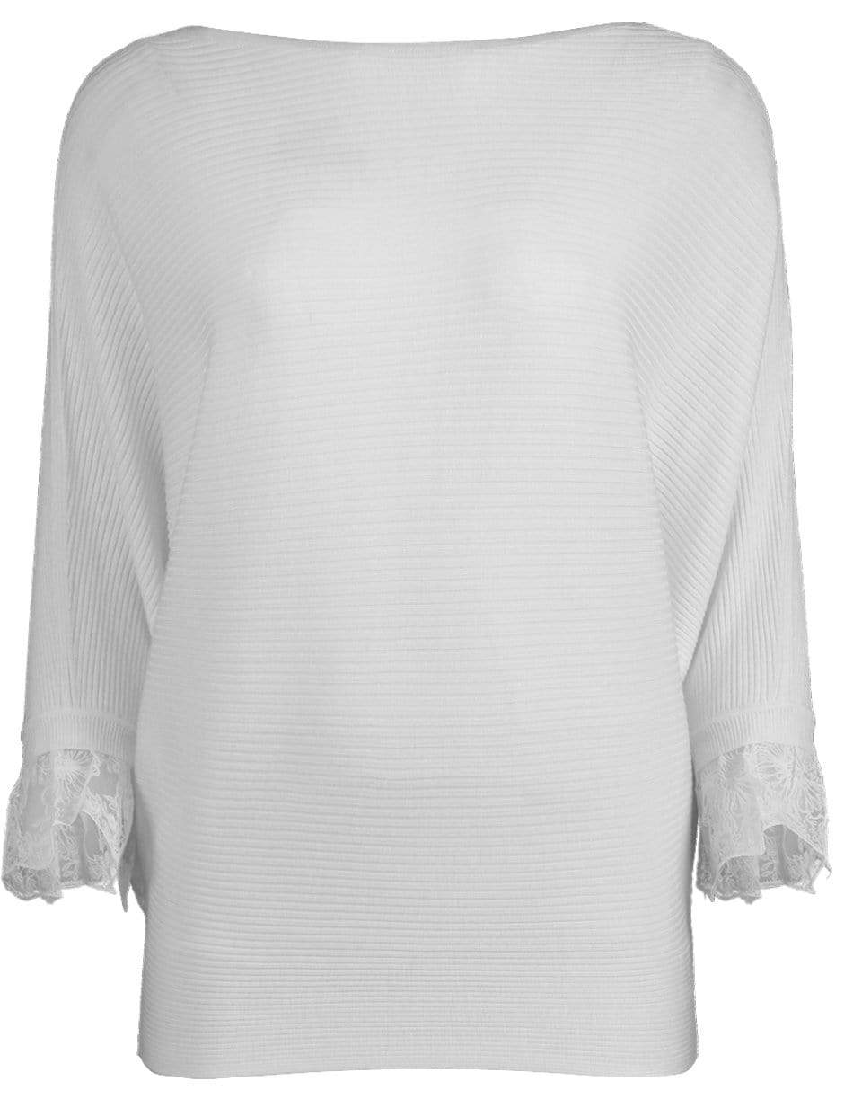 CHLOÉ-Ribbed Ruffle Sleeve Sweater-