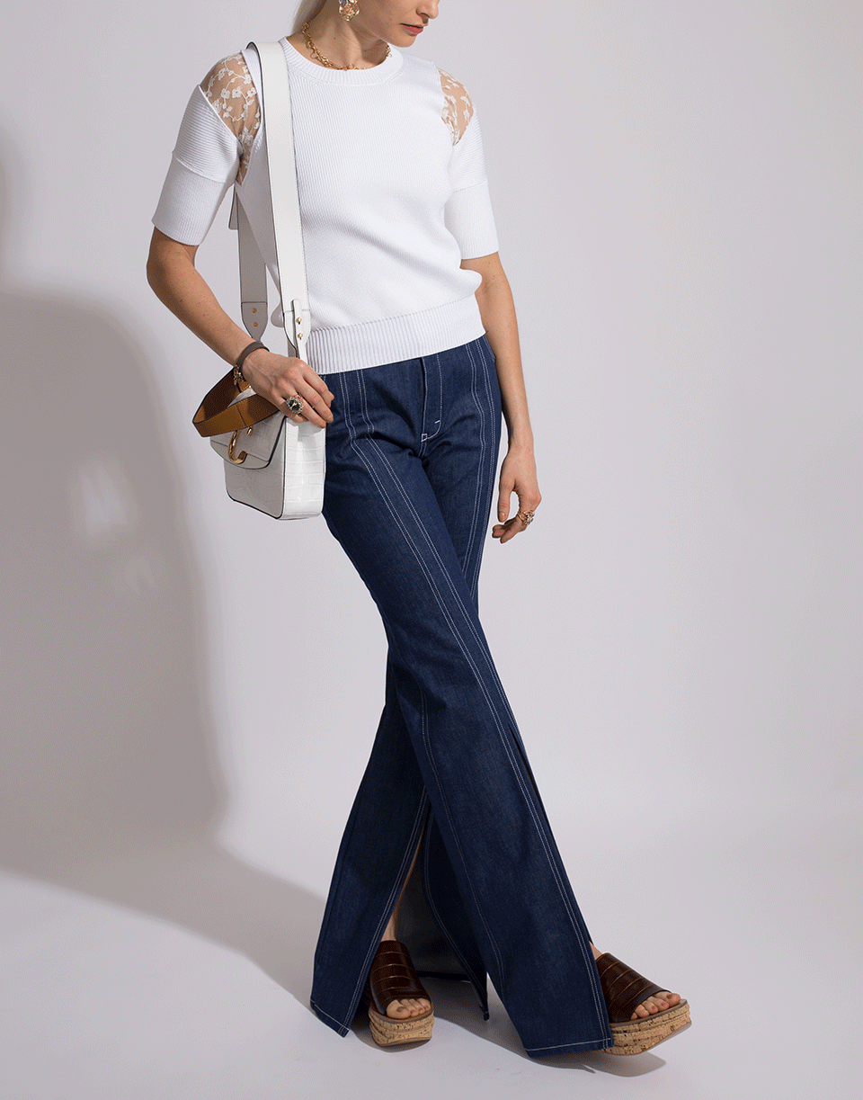 CHLOÉ-Lace Shoulder Pullover-