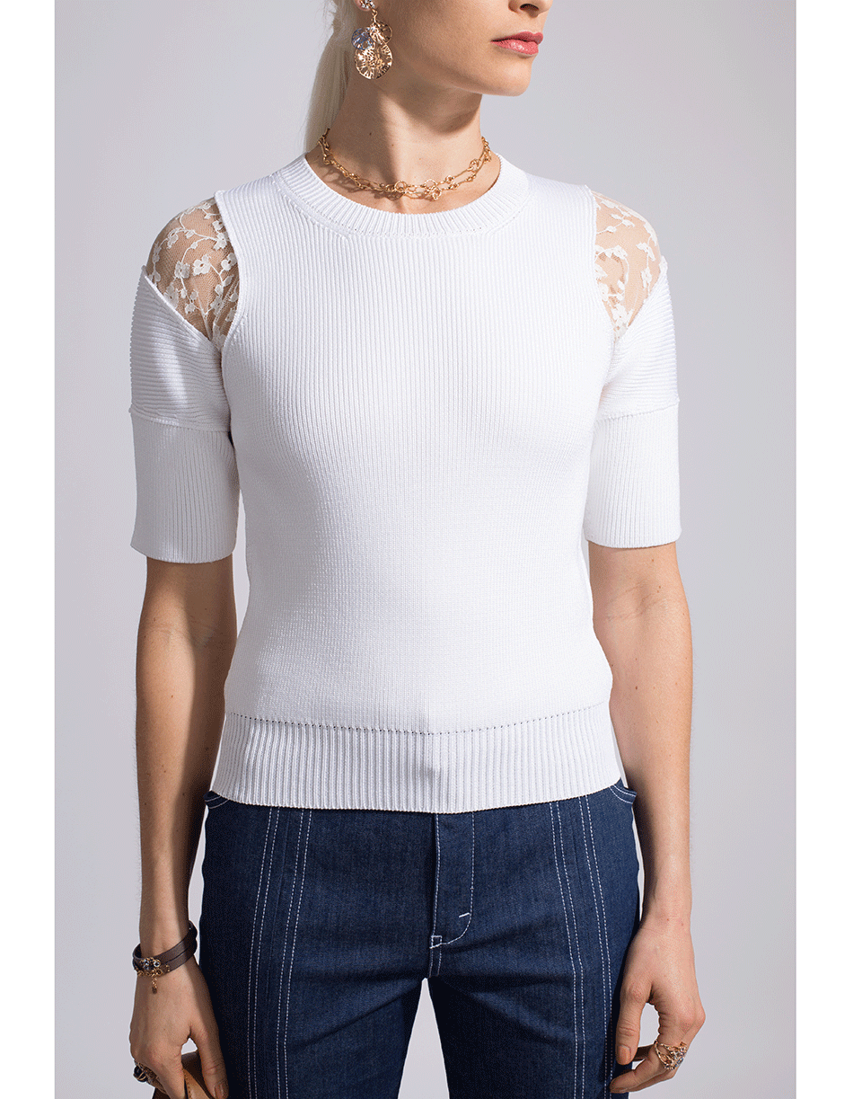 CHLOÉ-Lace Shoulder Pullover-