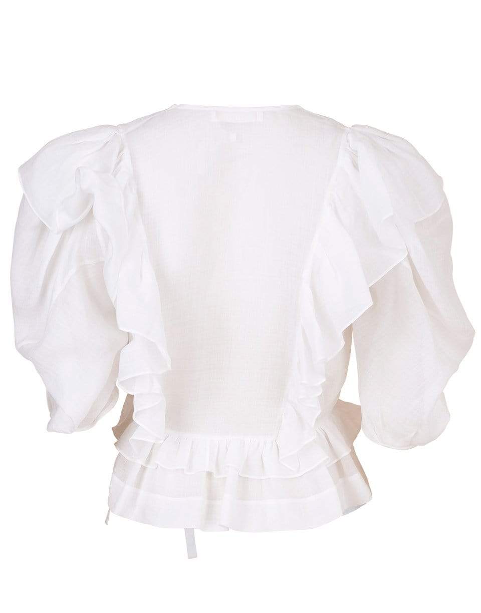 CHLOÉ-V-Neck Ruffle Blouse-