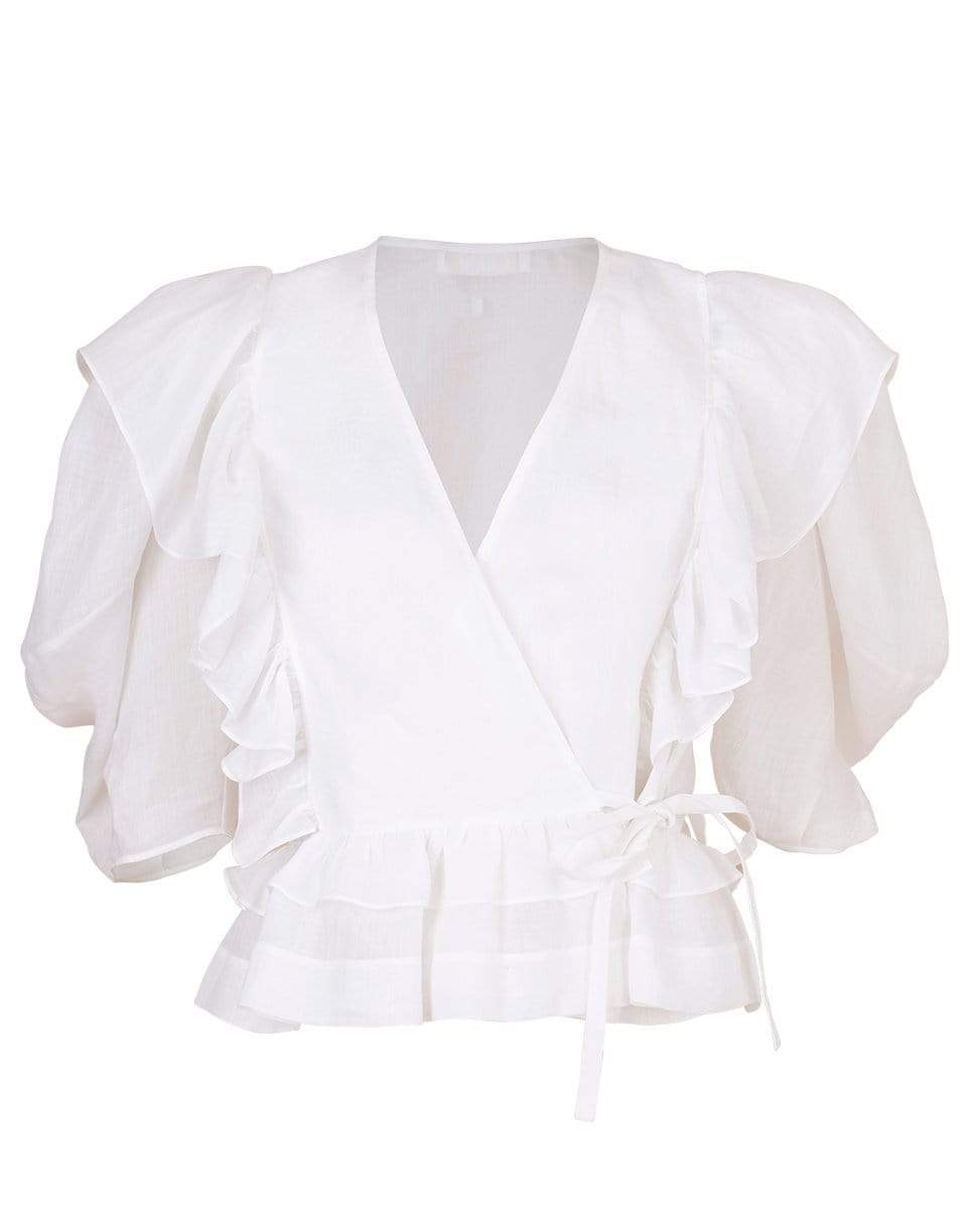 CHLOÉ-V-Neck Ruffle Blouse-
