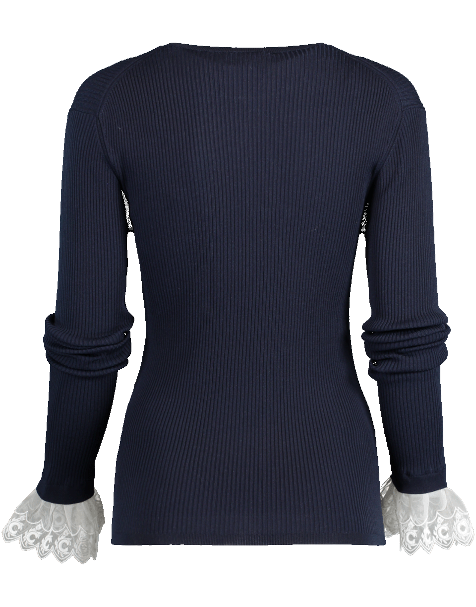 CHLOÉ-Lace Cuff Crewneck-