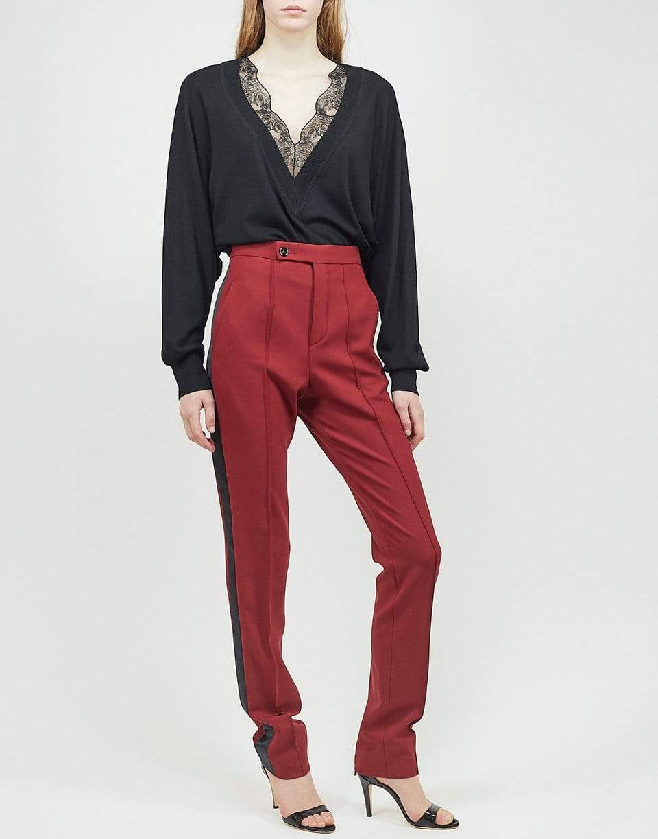 CHLOÉ-Black Lace Trim Sweater-