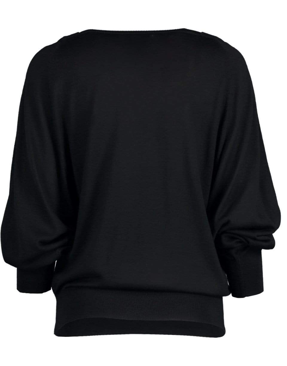CHLOÉ-Black Lace Trim Sweater-