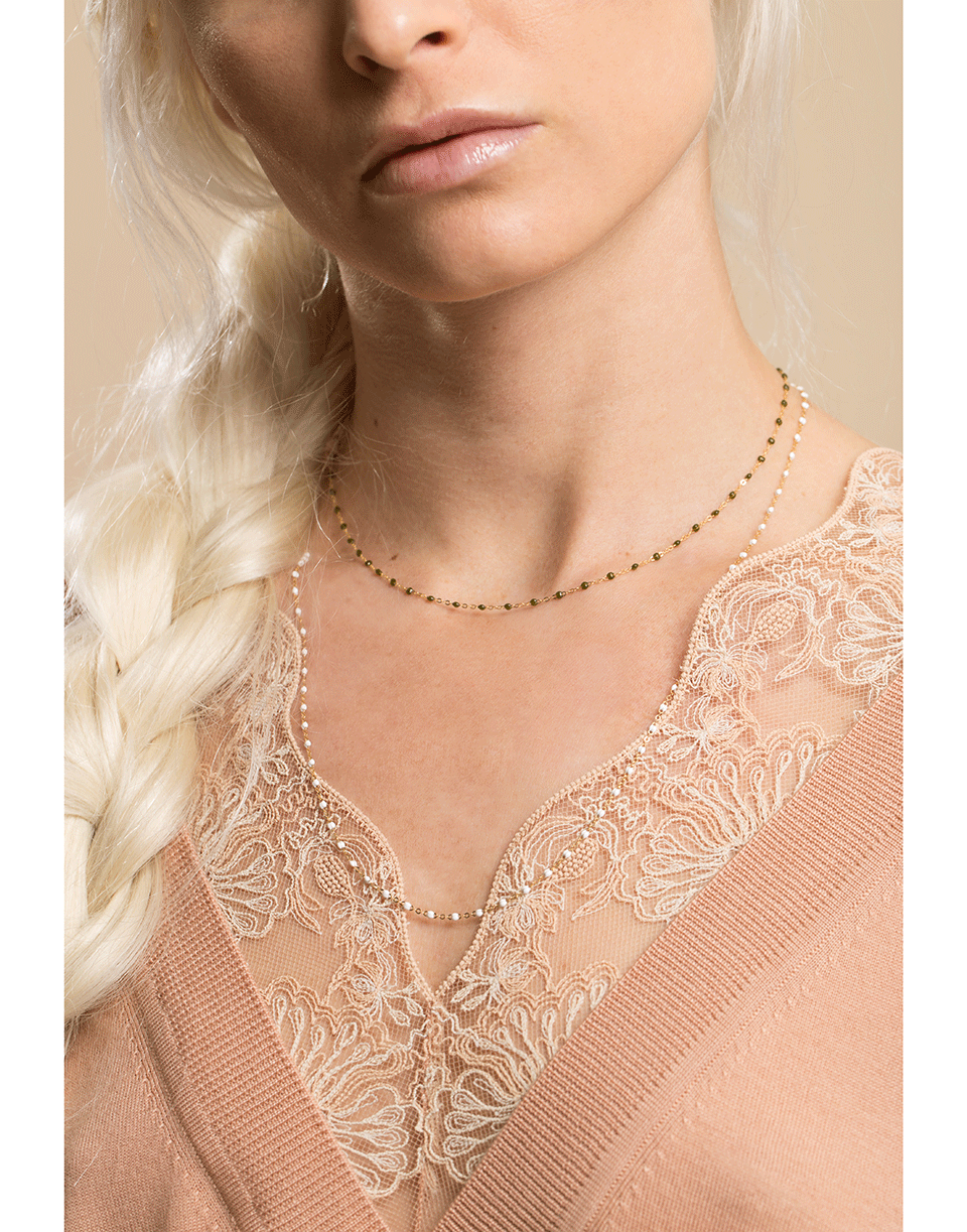 CHLOÉ-Milky Pink Lace Trim Sweater-