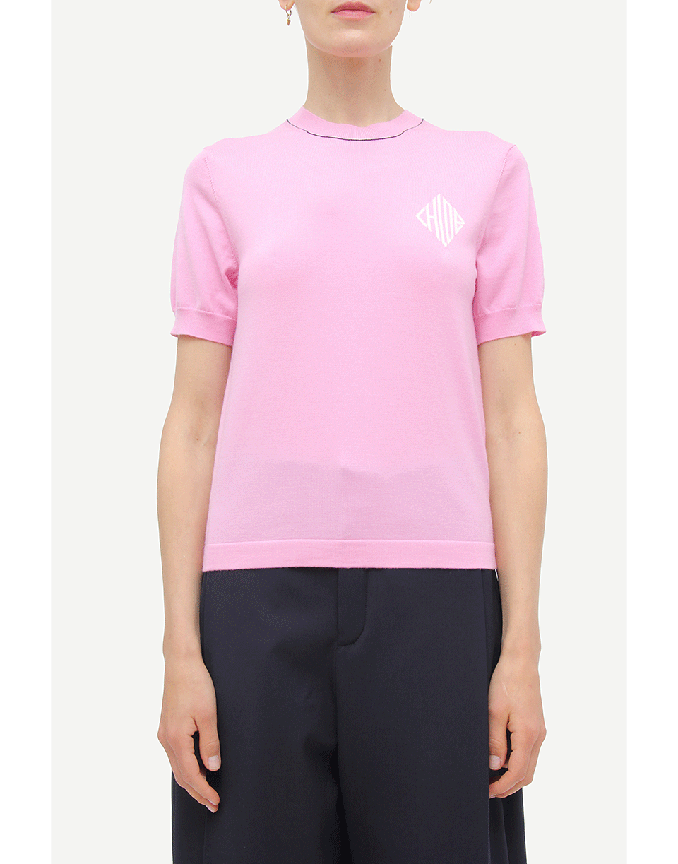CHLOÉ-Short Sleeve Crewneck Sweater-