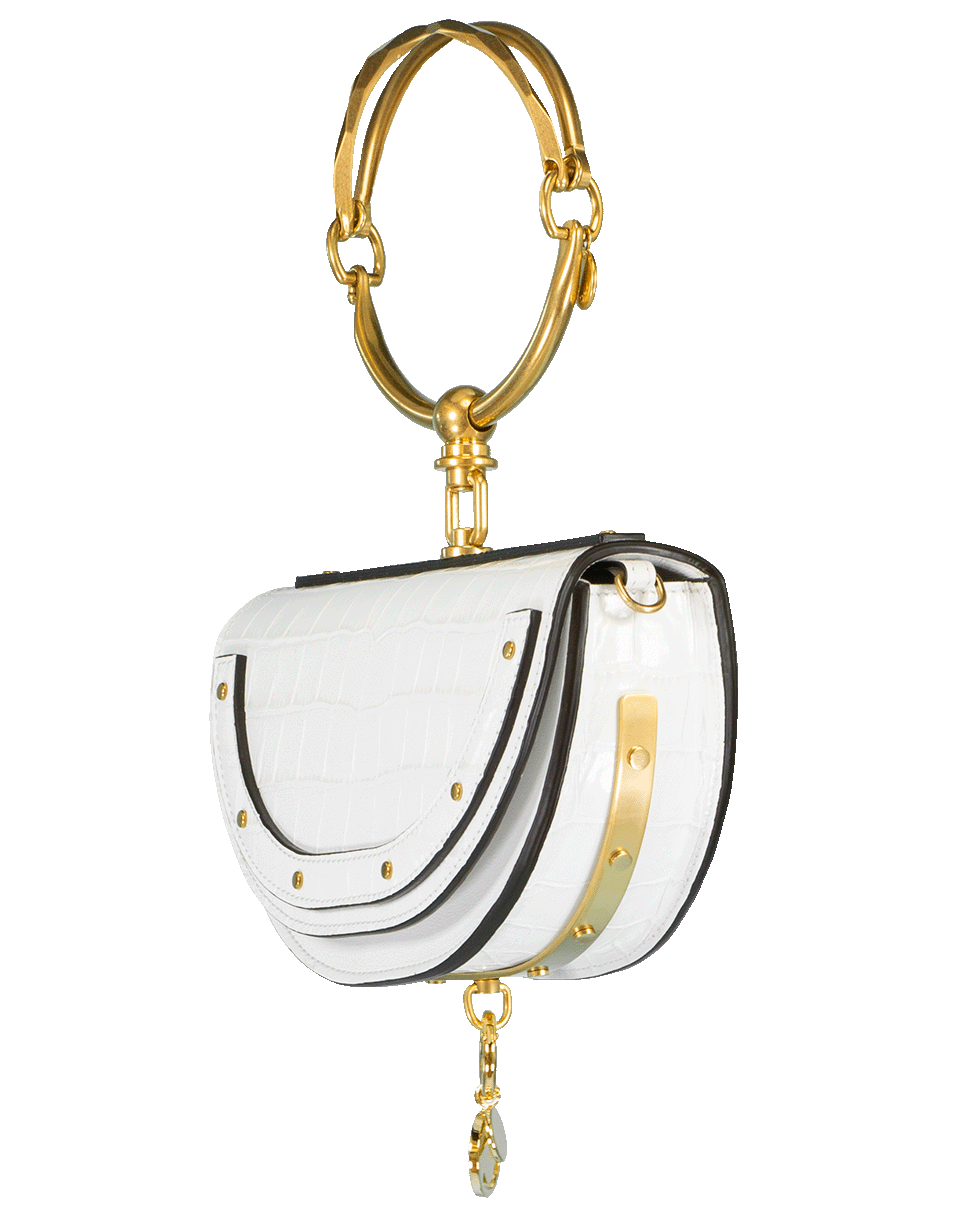 CHLOÉ-Nile Minaudiere Crocodile Bag-WHITE