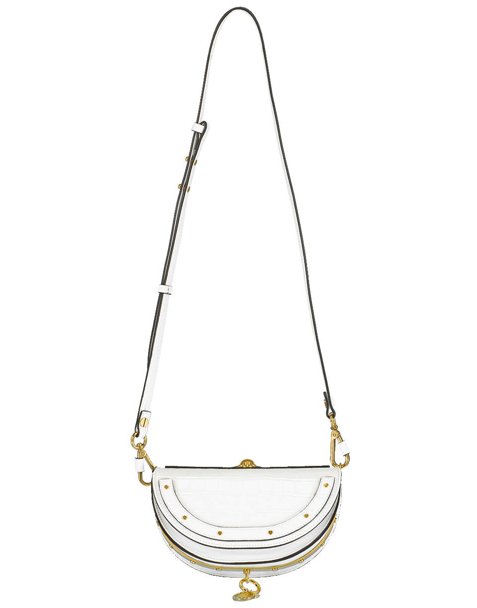 CHLOÉ-Nile Minaudiere Crocodile Bag-WHITE