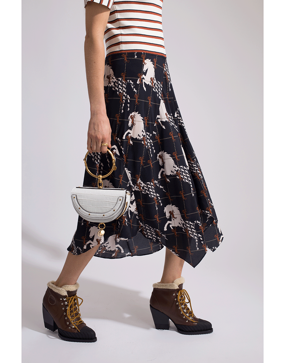 CHLOÉ-Nile Minaudiere Crocodile Bag-WHITE