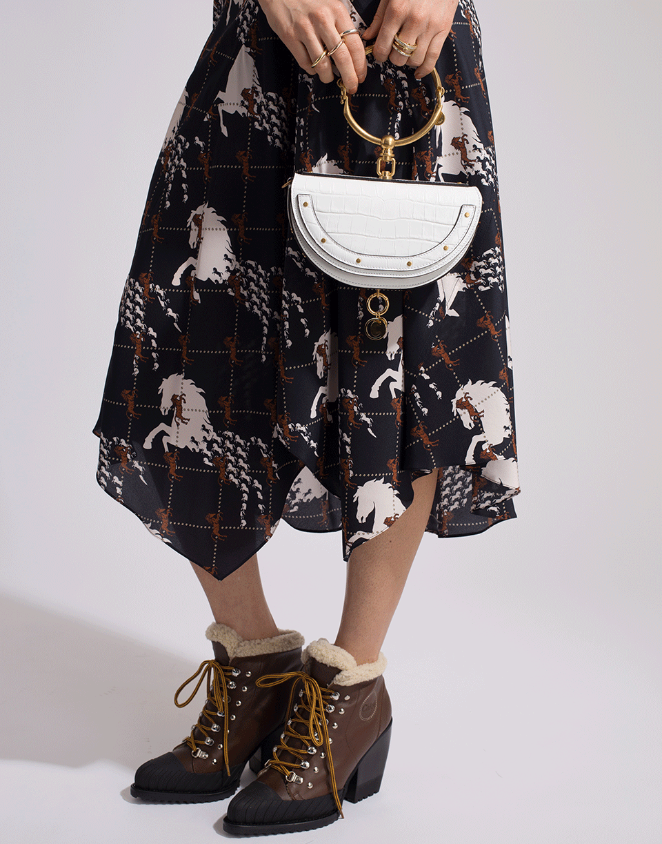 CHLOÉ-Nile Minaudiere Crocodile Bag-WHITE