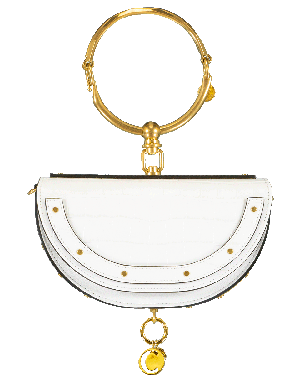 CHLOÉ-Nile Minaudiere Crocodile Bag-WHITE