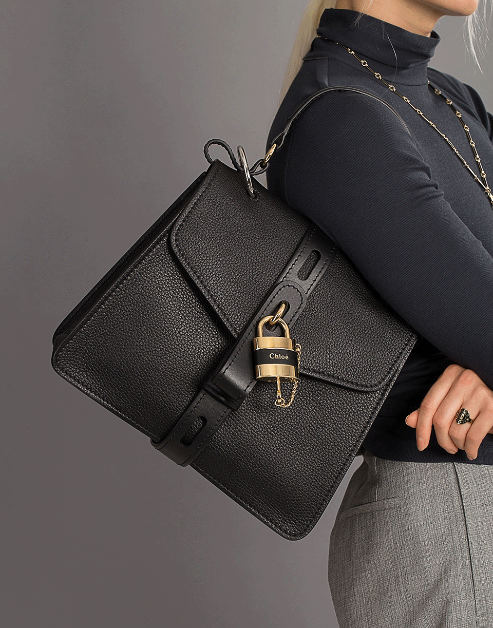CHLOÉ-Black Small Aby Lock Bag-BLACK