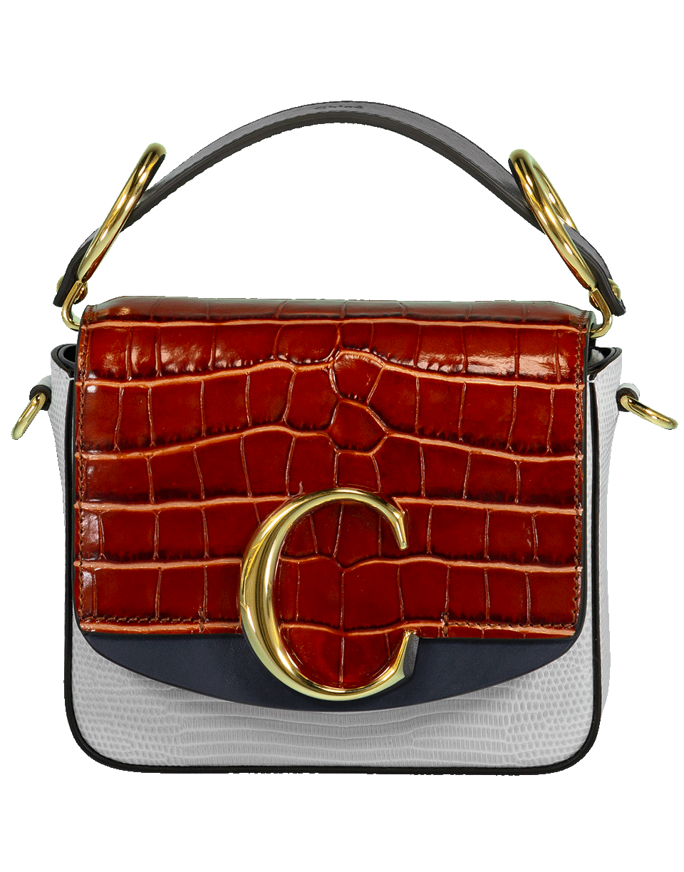 CHLOÉ-Chloe C Colorblock Mini Bag-BLU/BRWN