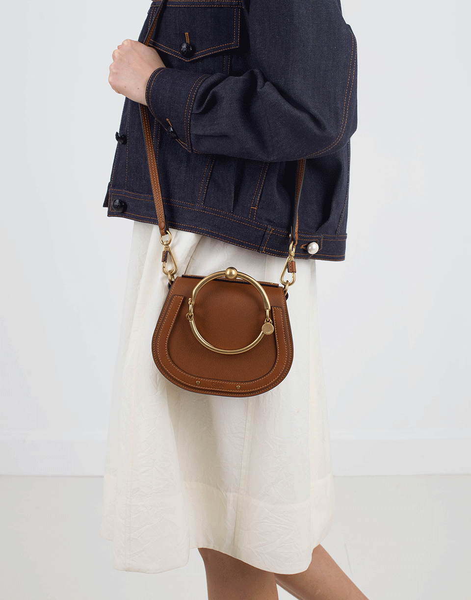 CHLOÉ-Nile Smooth Suede Bag-CARB BRN