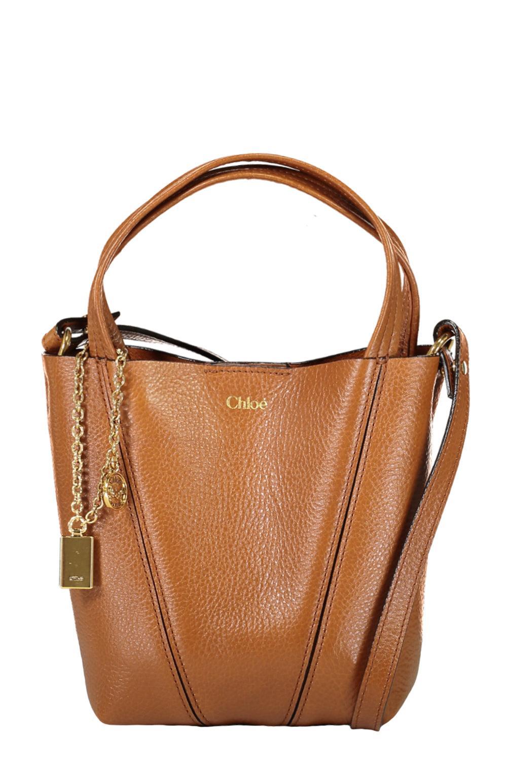 Small Spin Leather Shoulder Bag - Clay Brown-CLAYBRWN-HANDBAGSHOULDER-CHLOÉ