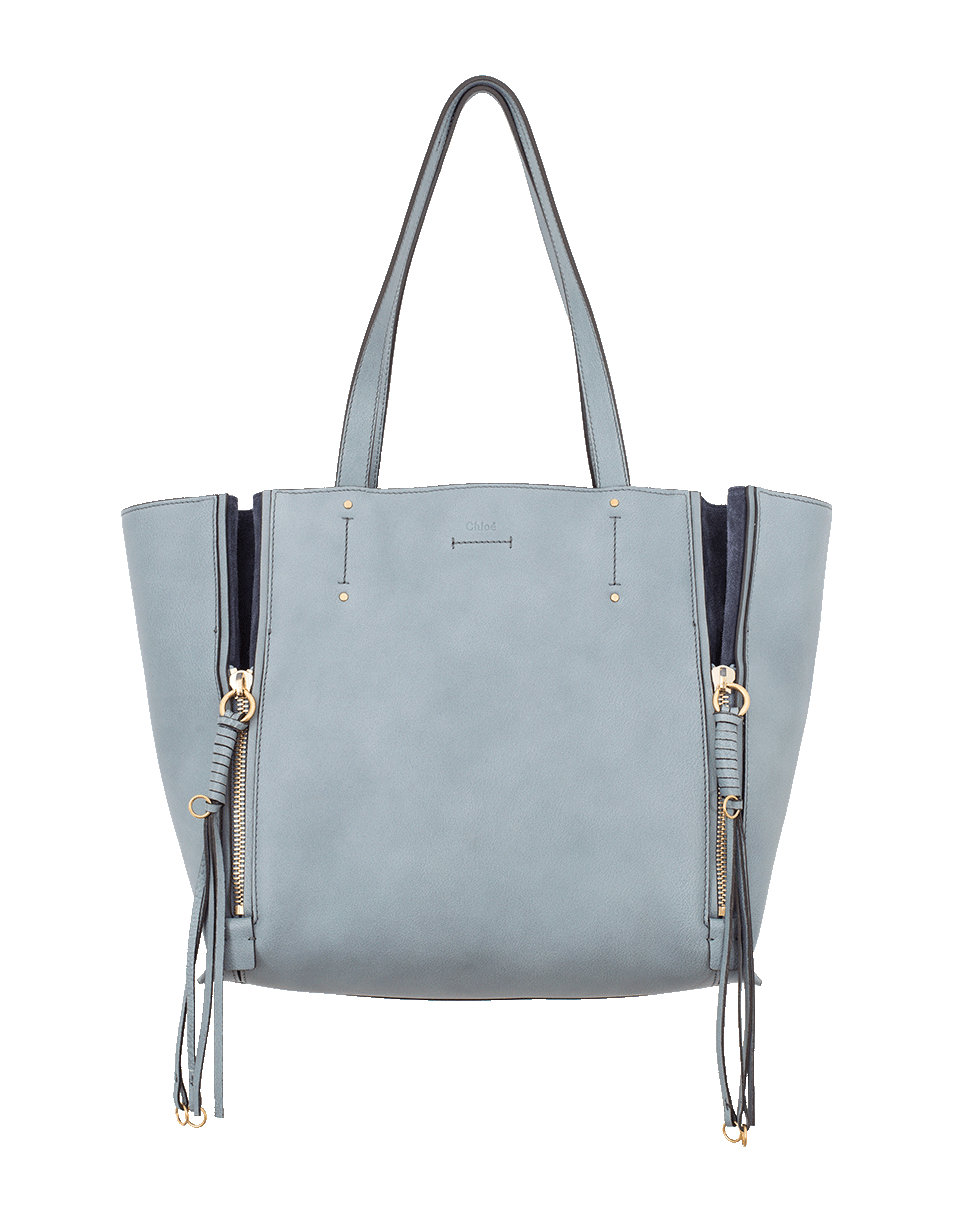 CHLOÉ-Milo Smooth Suede Bag-CLOUDBLU
