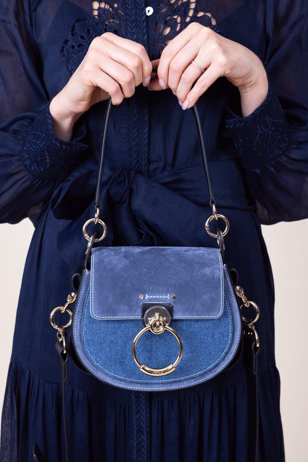 CHLOÉ-Small Tess Bag - Denim-DENIM