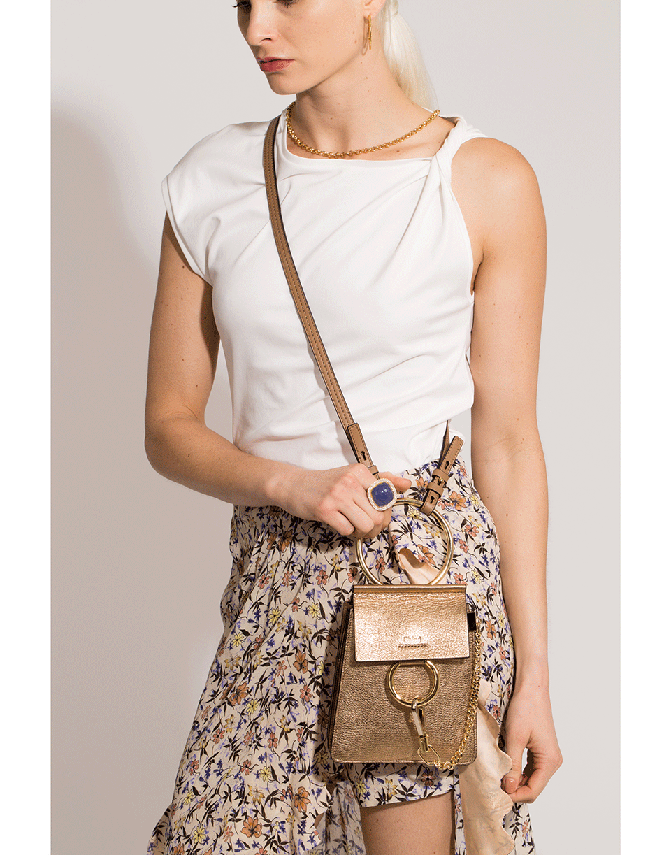 CHLOÉ-Faye Min Metallic Bag-GOLD