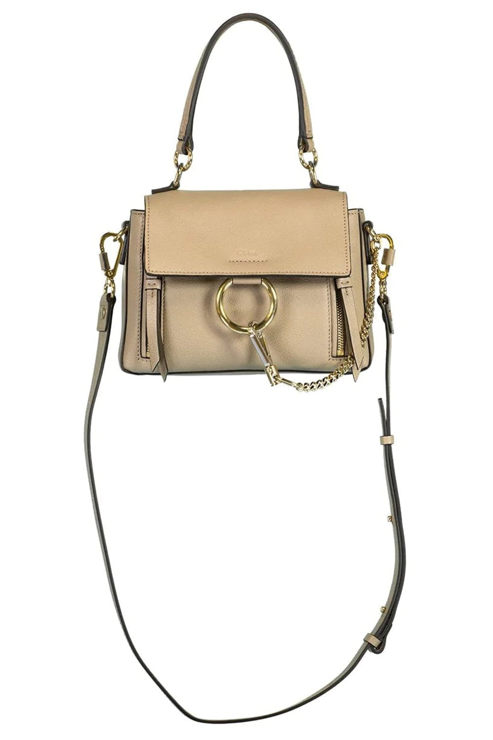 CHLOÉ-Grey Ring Detail Shoulder Bag-GREY
