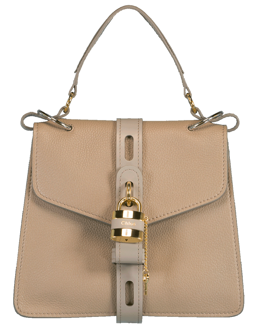 CHLOÉ-Grey Small Aby Lock Bag-GREY