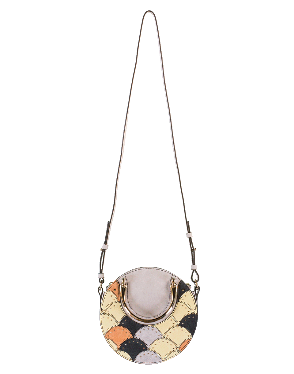 CHLOÉ-Pixie Studded Suede Bag-GREY