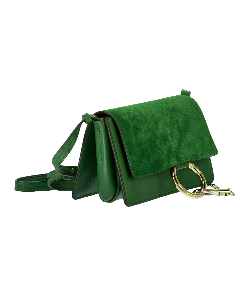 CHLOÉ-Small Faye Suede And Calfskin Shoulder Bag-PINE
